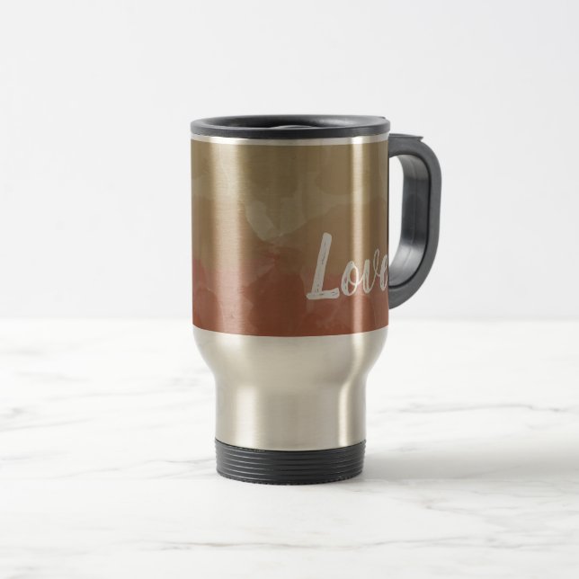 Caneca Térmica Ombre Brown e Tan adoram gradiente graciosos (Frente Esquerda)