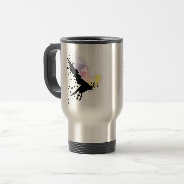 Caneca Térmica "Onde a escuridão acaba, começa a esperança." (Frente Esquerda)