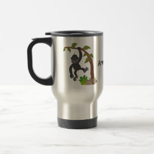 Caneca Térmica Óptica de desenho animado de gorila de bebê feliz