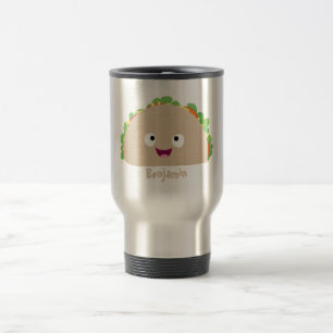 Caneca Térmica Óptica ilustração do desenho animado do taco feliz
