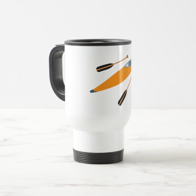 Caneca Térmica Orange Kayak com Oars (Frente Esquerda)