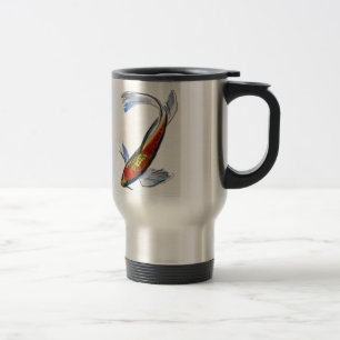 Caneca Térmica Orange Koi - Marca de aquarela japonesa