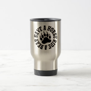 Caneca Térmica Orgulho de Urso Gay Salve um Cavalo Monte um Urso