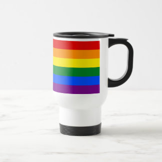 Caneca Térmica Orgulho gay LGBT 6 - Bandeira Arco-íris com Faixa 