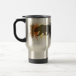 Caneca Térmica Orgulho Urso Gay Grunge abstrato Cores do Orgulho