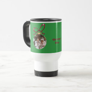 Caneca Térmica Ornamento de Ano de Natal com Foto Dupla