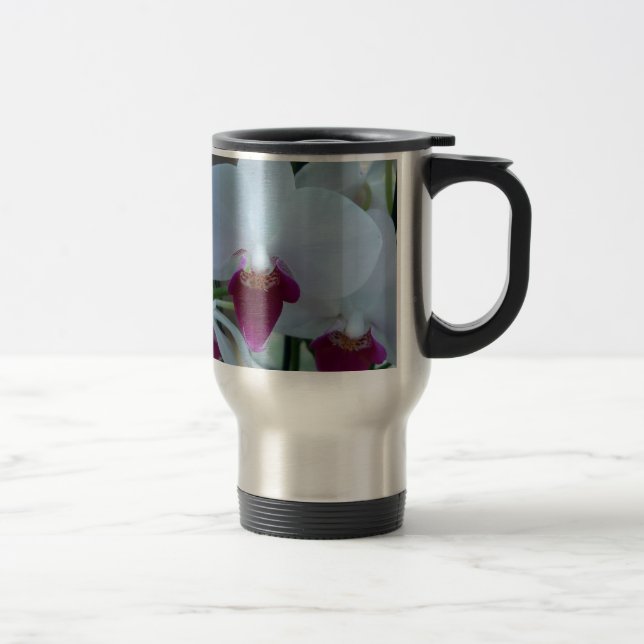Caneca Térmica orquídeas brancas e roxas (Direita)