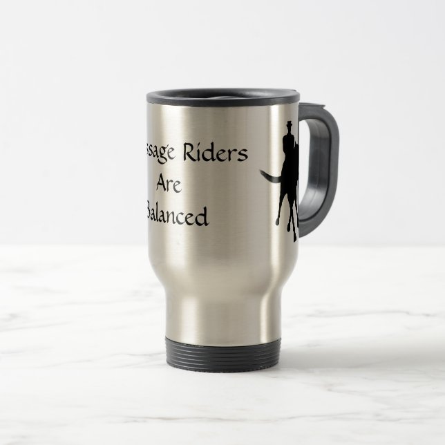 Caneca Térmica Os Cavaleiros De Dressage São Cavalos Equilibrados (Frente Esquerda)