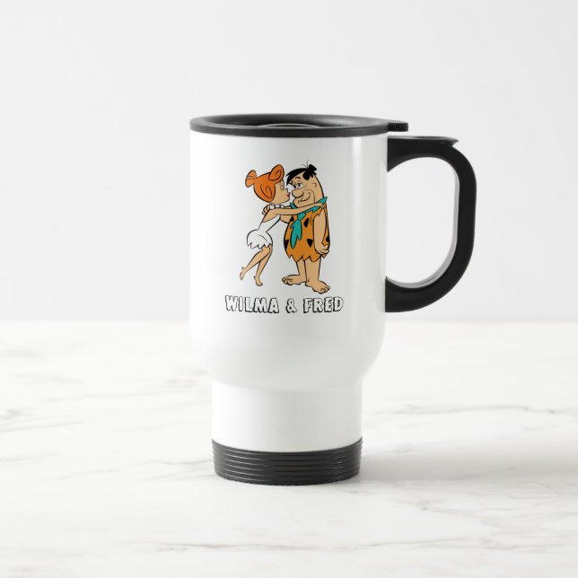 Caneca Térmica Os Flintstones | Wilma Kissing Fred (Direita)