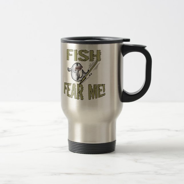 Caneca Térmica Os peixes temem-me t-shirt e presentes (Direita)