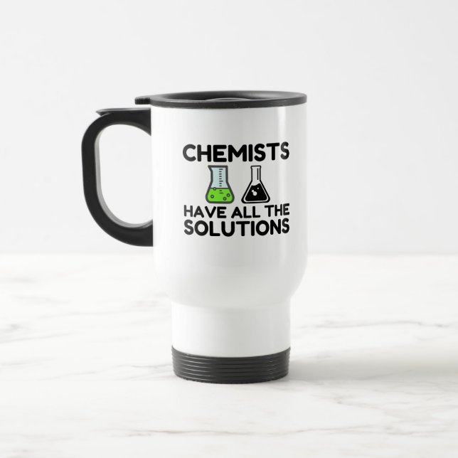Caneca Térmica Os Químicos Têm Todas As Soluções (Esquerda)