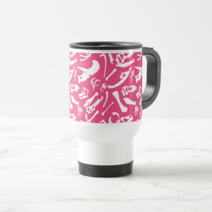 Caneca Térmica Ossos do Dinossauro (Rosa)