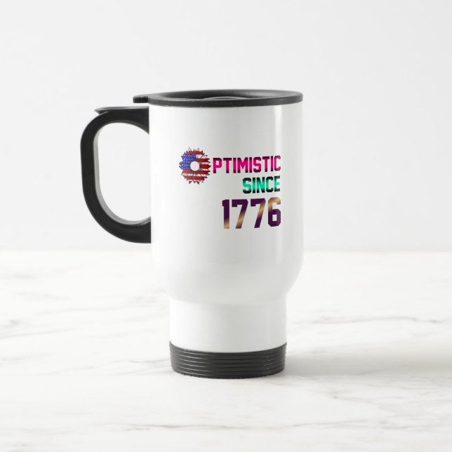 Caneca Térmica Otimista desde 1776 Bandeira dos Estados Unidos 4  (Esquerda)