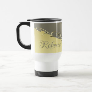 Caneca Térmica Ouro de luxo decorativo em ouro e prata