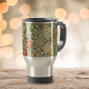Caneca Térmica Ouro Lily Floral William Morris