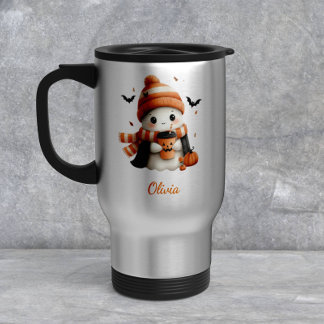 Caneca Térmica Outono M de Fantasma e Abobrinha Personalizados e 