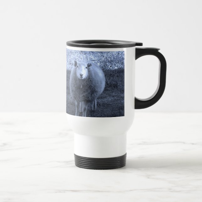 Caneca Térmica Ovelhas-mães brancas e azuis (Direita)