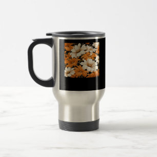 Caneca Térmica padrão branco - whimsigoth cottagecore flores silv