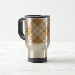 Caneca Térmica Padrão Brown White Tartan yxm0uat9