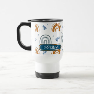 Caneca Térmica Padrão Celestial de Boho Retroativo Cuto Personali
