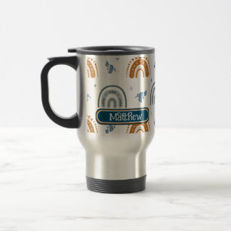 Caneca Térmica Padrão Celestial de Boho Retroativo Cuto Personali