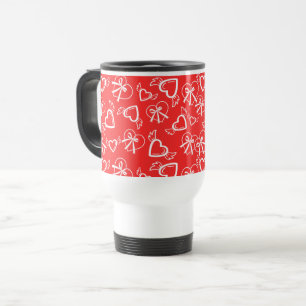 Caneca Térmica Padrão Corações do Anjo do Dia dos Namorados