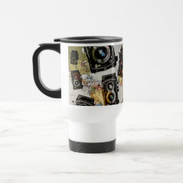 Caneca Térmica Padrão da câmera de viagens vintage