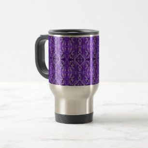 Caneca Térmica Padrão de Abstrato de Diamante Roxo