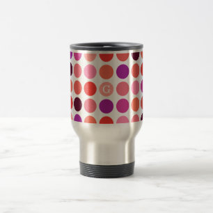Caneca Térmica Padrão de bolinhas colorido e chique com monograma