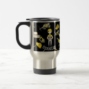 Caneca Térmica Padrão de Bomba de Caminhão de Construção Amarelo-