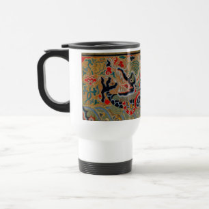 Caneca Térmica Padrão de bordado em seda de dragão chinês antigo