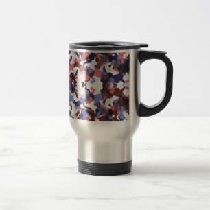Caneca Térmica Padrão de camuflagem azul e vermelha