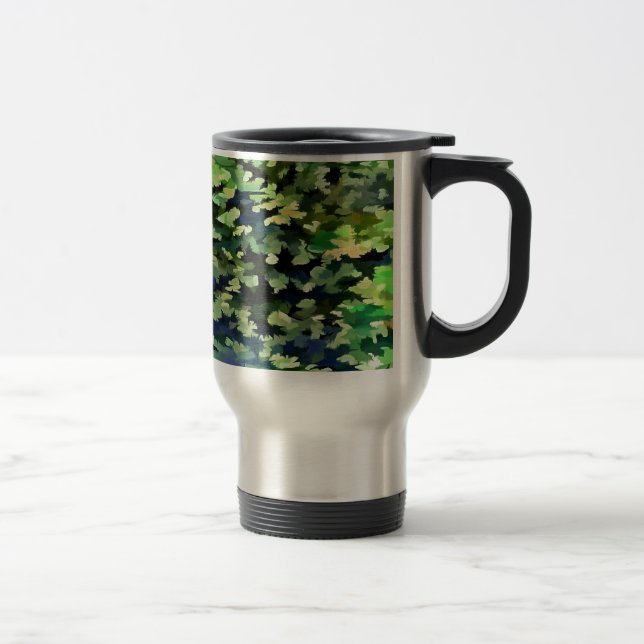 Caneca Térmica Padrão de Camuflagem Verde e Azul (Direita)