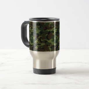 Caneca Térmica Padrão de Camuflagem Verde, Padrão Militar, Exérci