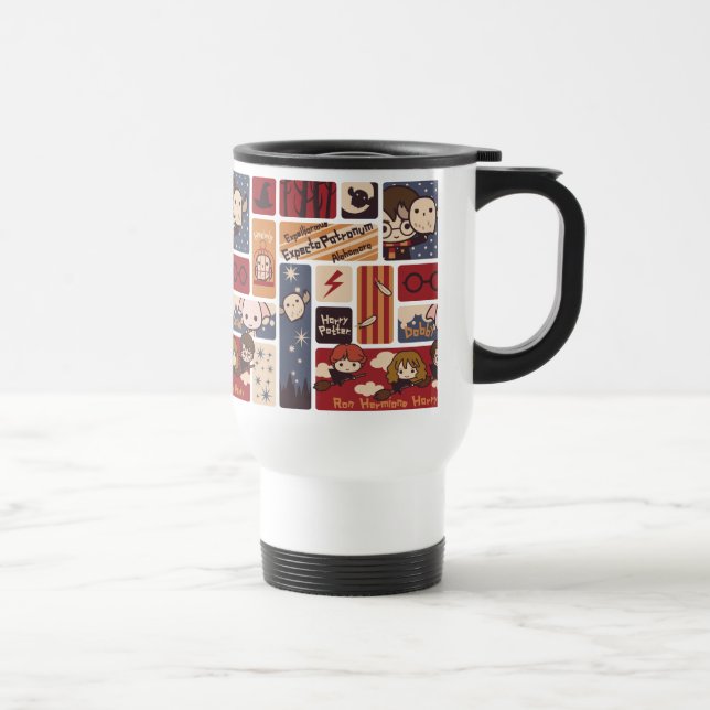 Caneca Térmica Padrão de Cenas de Desenho do Harry Potter (Direita)