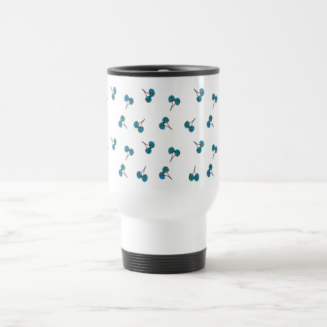 Caneca Térmica Padrão de Cereja Azul (Centro)