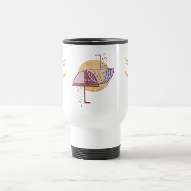 Caneca Térmica Padrão de cogumelos de outono (Centro)