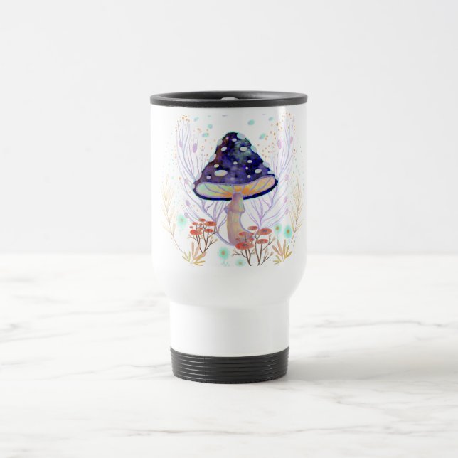 Caneca Térmica Padrão de cogumelos de outono (Centro)