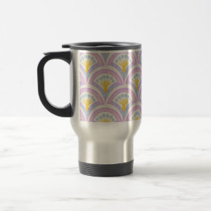 Caneca Térmica padrão de concha em cores pastel