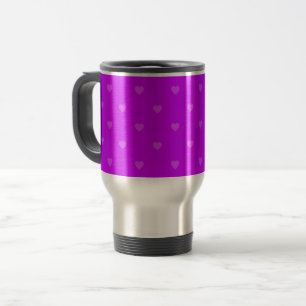 Caneca Térmica Padrão de corações roxos