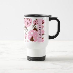 Caneca Térmica Padrão De Damybugs, Damybugs Rosa, Seu Nome