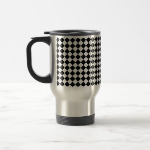Caneca Térmica Padrão de diamante preto e branco por Shirley Tayl