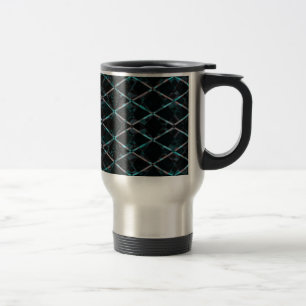 Caneca Térmica Padrão de diamante texturizado azul