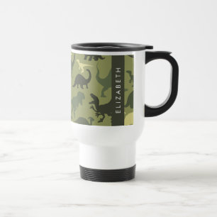 Caneca Térmica Padrão De Dinossauro, Silhueta De Dinossauro, Seu 