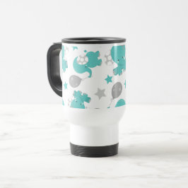 Caneca Térmica Padrão De Elefantes Azuis, Elefantes Cutes, Estrel