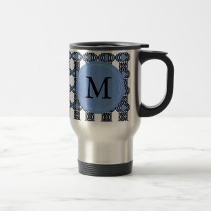 Caneca Térmica Padrão de escaravelho de Abstrato azul de Monogram