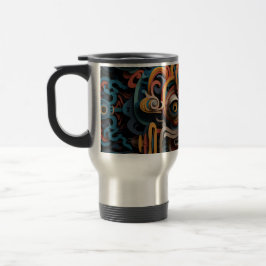 Caneca Térmica Padrão de estilo de arte 3D de papel vibrante trib