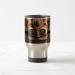 Caneca Térmica Padrão de estilo de arte 3D de papel vibrante trib
