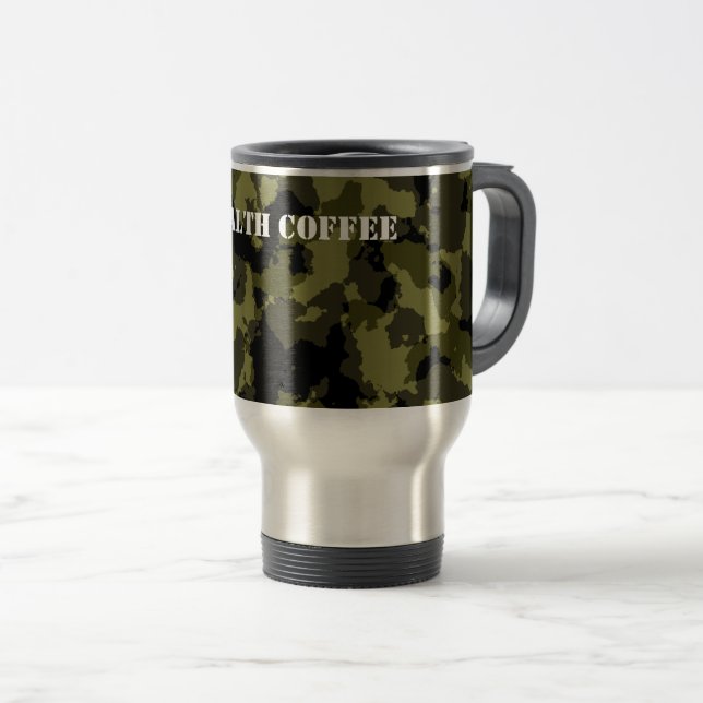 Caneca Térmica Padrão de estilo militar da Camouflage (Frente Esquerda)