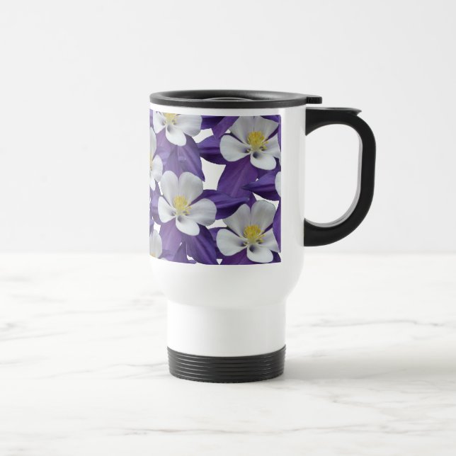 Caneca Térmica Padrão de Flor Columbina (Direita)